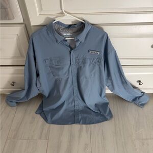 Columbia Light Blue Performance Long Sleeve Shirt
